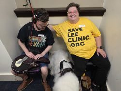 Dawn Tibke with Theo and Oreo