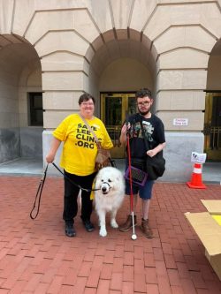 Dawn Tibke with Theo and Oreo